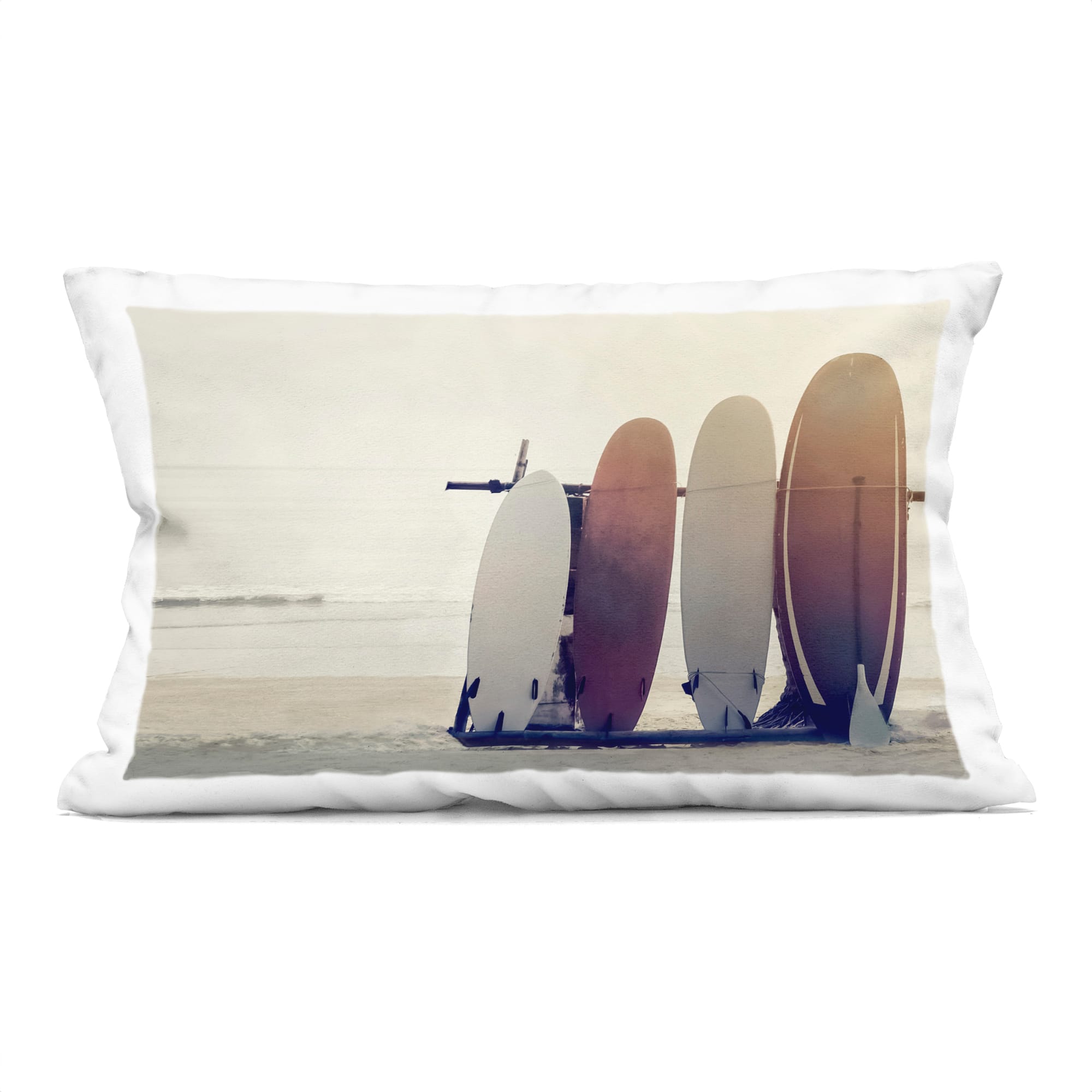 Stupell Industries 14" x 20" Printed Beach Surfboards Leaning Decorative Indoor Pillow
